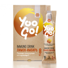 Immuno Drink (Защита иммунитета), напиток «Лимон-имбирь» Yoo Gо, 8х10 г